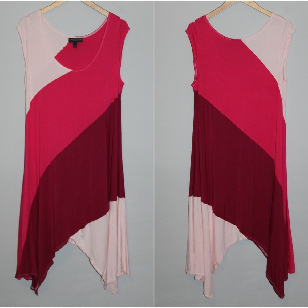 Lane Bryant Colorblock Trapeze Dress Pink Shark Bite Hem Plus Size 14/16 HW8547 - Picture 6 of 6